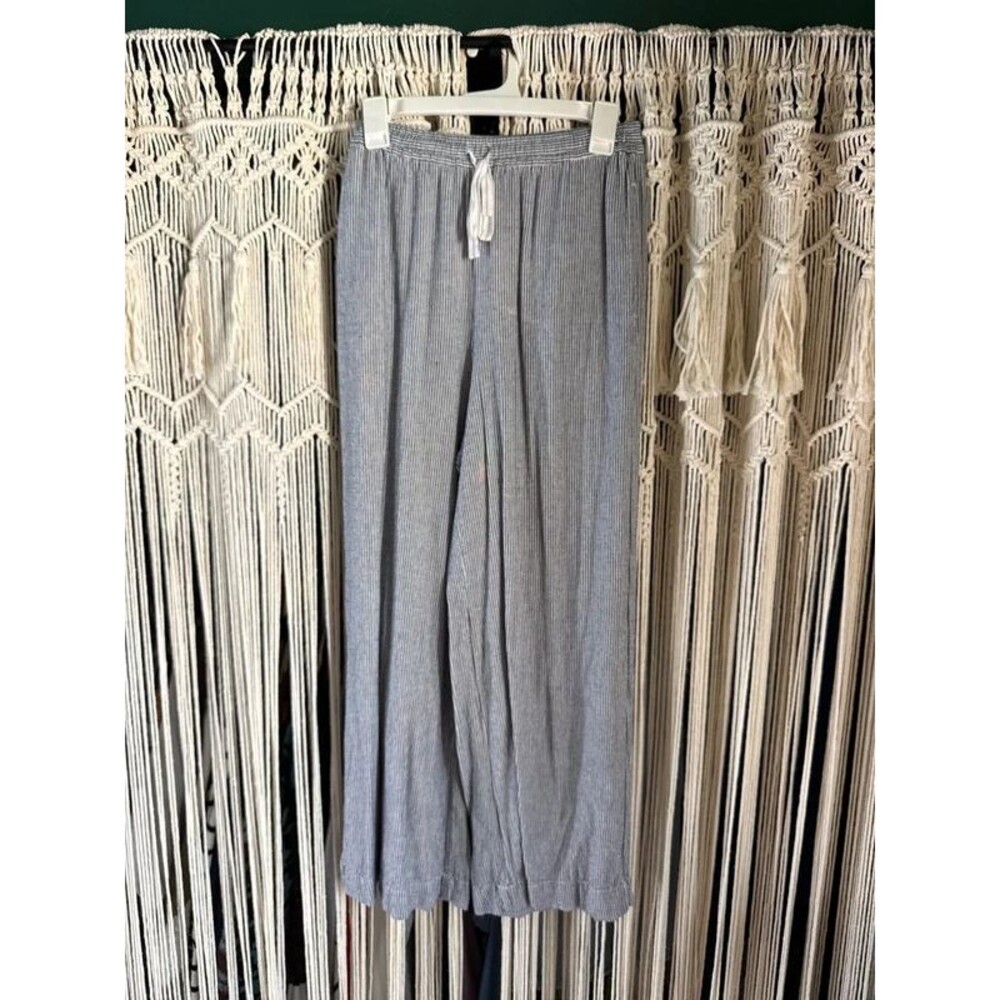 Maxi Girl Blue & White Striped Wide Leg Drawstring Pants